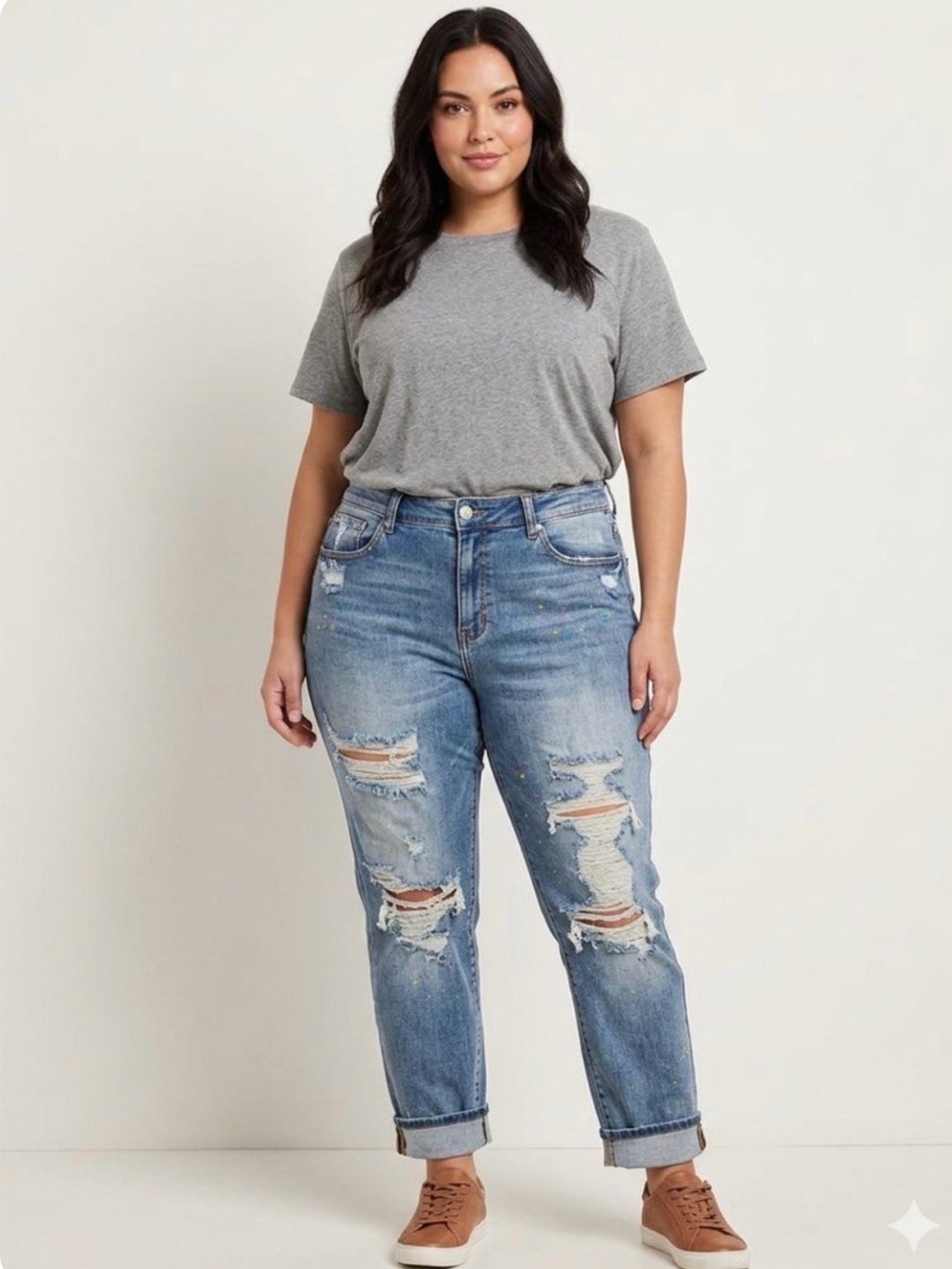 Judy Blue Rainbow Skies Paint Splatter Boyfriend Jeans Size 20